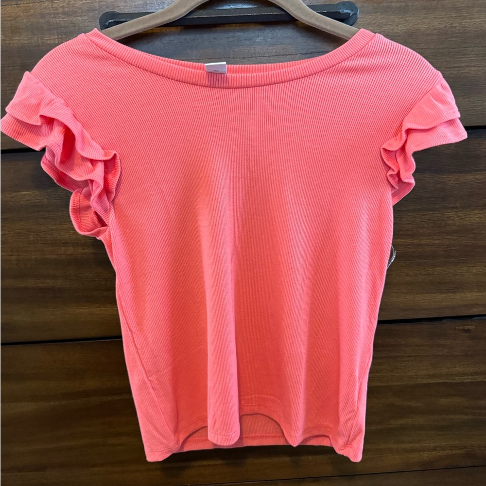 Old Navy Pink Ruffle Sleeve Tee